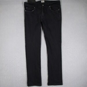 Naked & Famous Denim Mens Black Jeans Zip Fly Skinny Guy Power Stretch 34x33